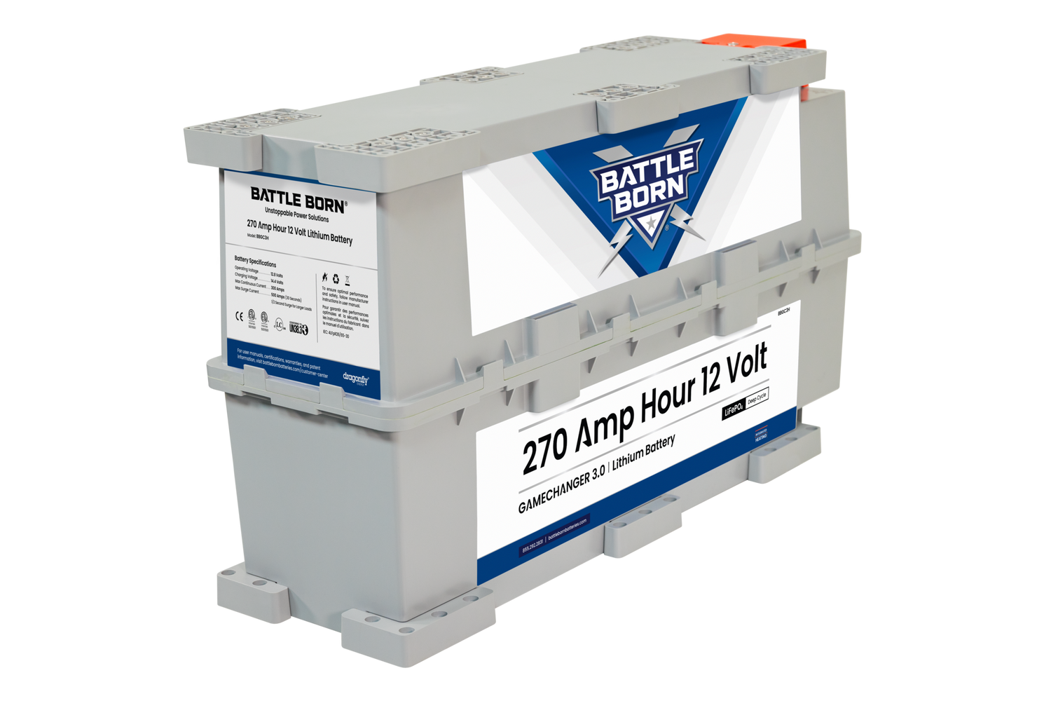 Battle Born 12V 270Ah LiFePO4 GC3 Heated Battery