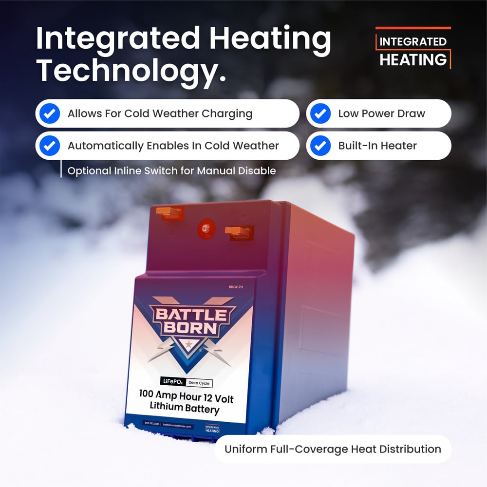 Battle Born 12V 100Ah GC2 Heated LiFePO4 Battery