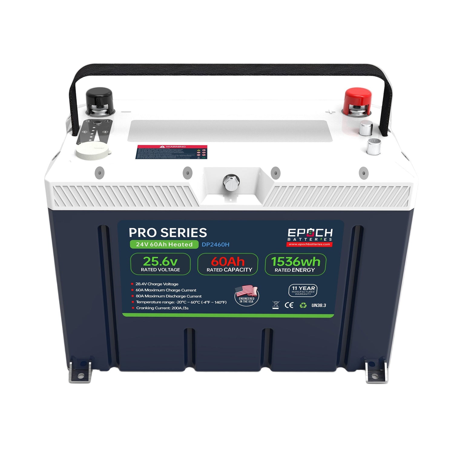 Epoch 24V 60Ah LiFePO4 Battery – Heated, Bluetooth, Victron Comms (Pro Series)