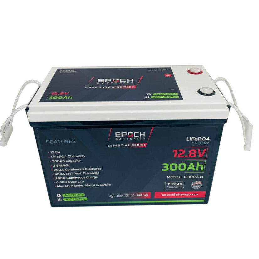 Epoch 12V 300Ah LiFePO4 Battery – Heated, Bluetooth (Essential Series)
