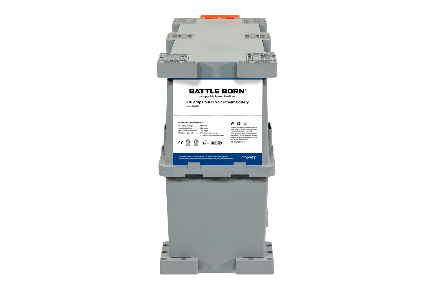 Battle Born 12V 270Ah LiFePO4 GC3 Heated Battery