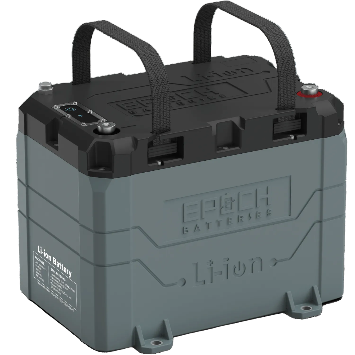 Epoch 24V 100Ah LiFePO4 Lithium Battery – Bluetooth, Internal Heating, Waterproof