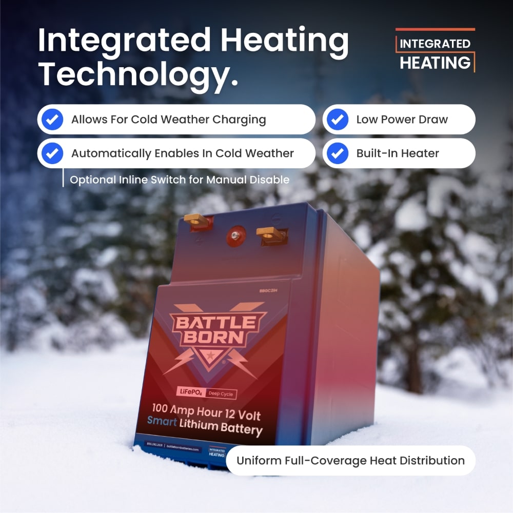 Battle Born 12V 100Ah GC2 Smart Heated LiFePO4 Battery