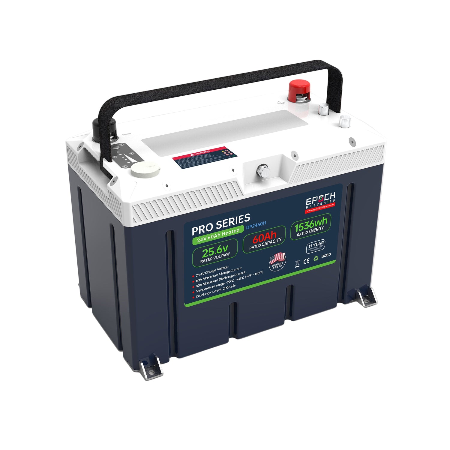 Epoch 24V 60Ah LiFePO4 Battery – Heated, Bluetooth, Victron Comms (Pro Series)