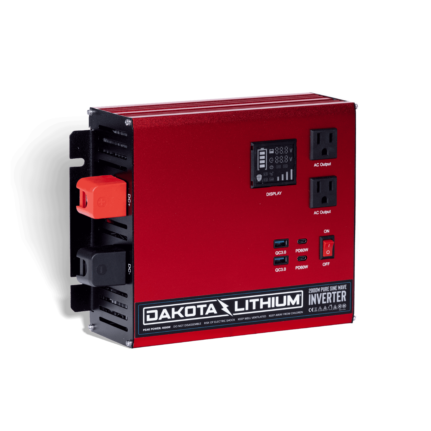 Dakota Lithium 12V 2000W Pure Sine Wave Inverter